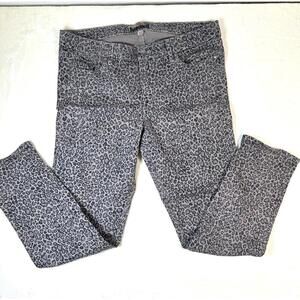 Paige Peg Skinny Gray Leopard Print Jeans Women’s Sz 32 Premium Denim